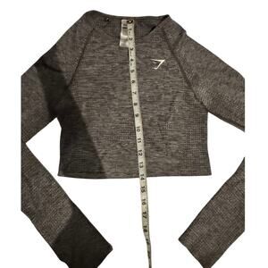 Gymshark Vital Seamless Long Sleeve Crop Top Gray Marl Thumbholes Women’s M